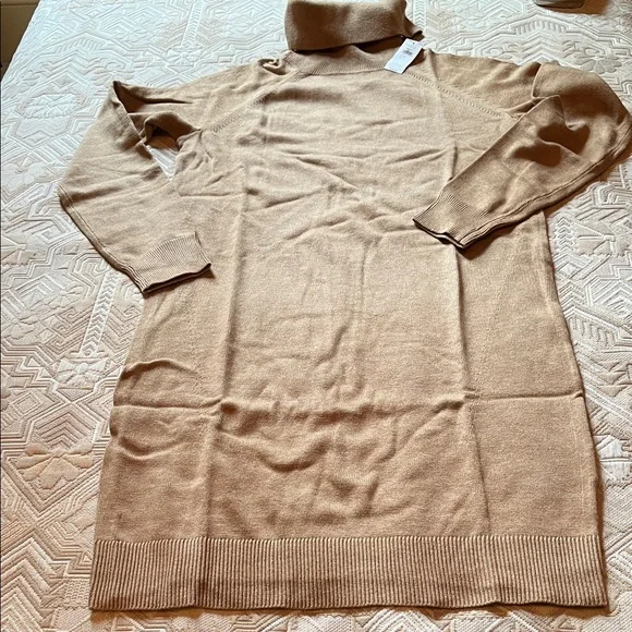 Banana Republic Camel Turtle-Neck Sweater Dress/NWT/S - Picture 6 of 15